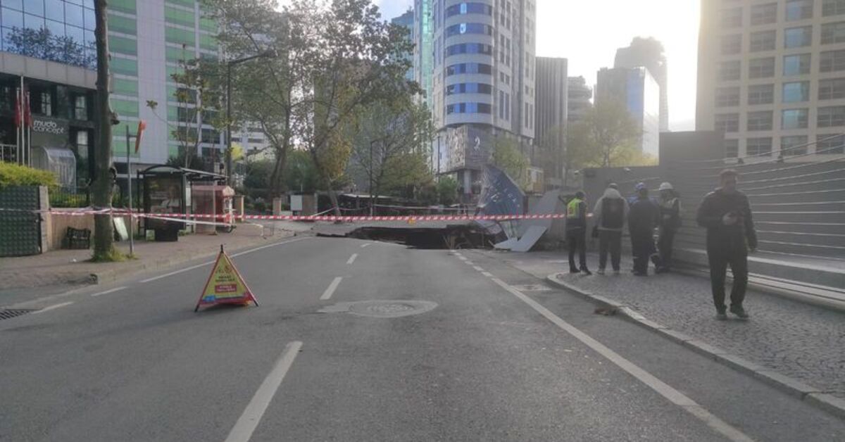 İstanbul Sarıyer’de yol çöktü!
